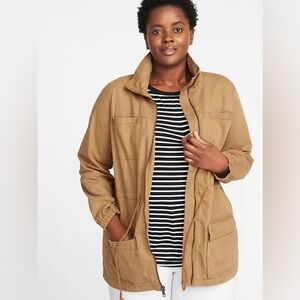 Old Navy Women's Brown Lightweight Safari Style Full Zip Jacket sz XXL